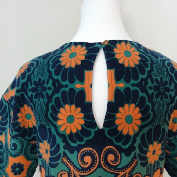 Anthropologie Maeve Floral 70's Inspired Shift Mini Dress Size Small - Picture 8 of 10